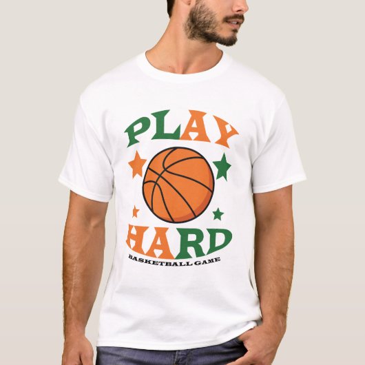 Spielen Sie hartes Basketballspiel T-Shirt (Vorderseite)