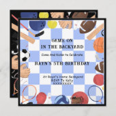 Spielen Sie im Foto des Backyard-Spielers Einladung (Vorne/Hinten)