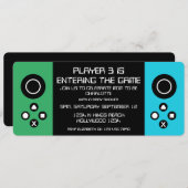 Spielen Sie mit der Kinderdusche des Computerspiel Einladung (Vorne/Hinten)