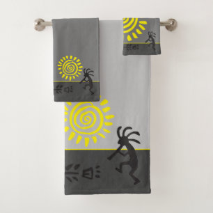 Spielen Sie mit Ihren Farben Grau Kokopelli Badetu Badhandtuch Set