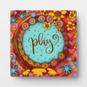 Spielen Sie Whimsical Fun Niedliche Blumeninspiriv Fotoplatte (Vorderseite)