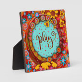 Spielen Sie Whimsical Fun Niedliche Blumeninspiriv Fotoplatte (Vorderseite)