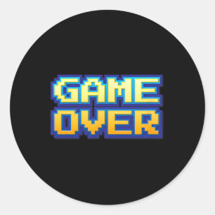Spielen über Vintage Retro-Videospiel-Arcade-80er Runder Aufkleber
