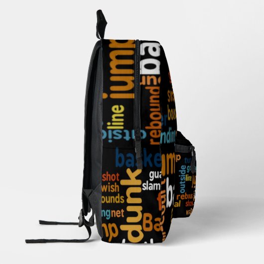 Spielen unterwegs: Basketball-Zubehör - farbenfroh Bedruckter Rucksack (Links)