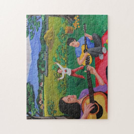 Spielen von Melodien unter dem Schatten des Puzzle (Vertikal)