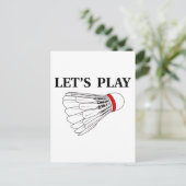 Spielen wir Badminton Postkarte (Stehend Vorderseite)