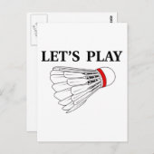 Spielen wir Badminton Postkarte (Vorne/Hinten)