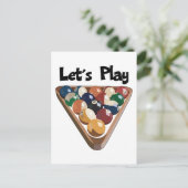 Spielen wir Billard Postkarte (Stehend Vorderseite)