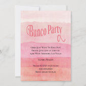 Spielen wir Bunco Pink Bunco Party Einladung (Rückseite)