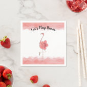 Spielen wir Bunco Pink Flamingo Tropische Blume Serviette (Beispiel)