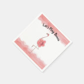 Spielen wir Bunco Pink Flamingo Tropische Blume Serviette (Ecke)