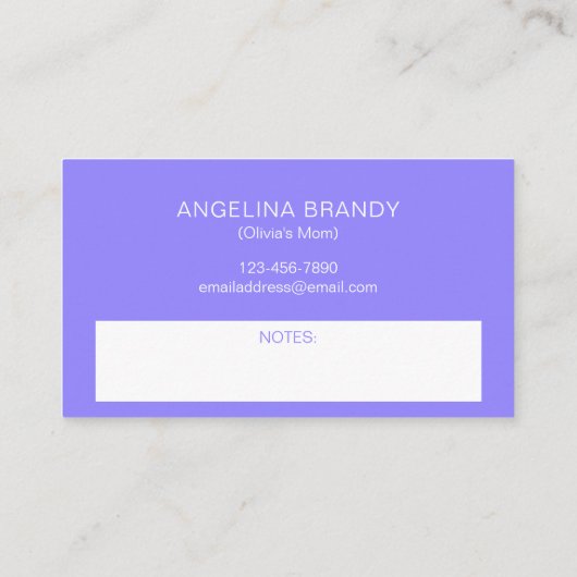 Spielen wir das Rainbow Playdate Parent Networking Telefonnummerkarte (Rückseite)