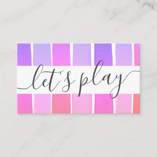 Spielen wir das Rainbow Playdate Parent Networking Telefonnummerkarte (Vorderseite)