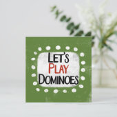 Spielen wir Dominoes Grußkarte Karte (Stehend Vorderseite)
