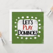 Spielen wir Dominoes Grußkarte Karte (Vorderseite/Rückseite Beispiel)
