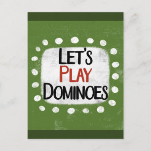 Spielen wir Dominoes Postcard Postkarte