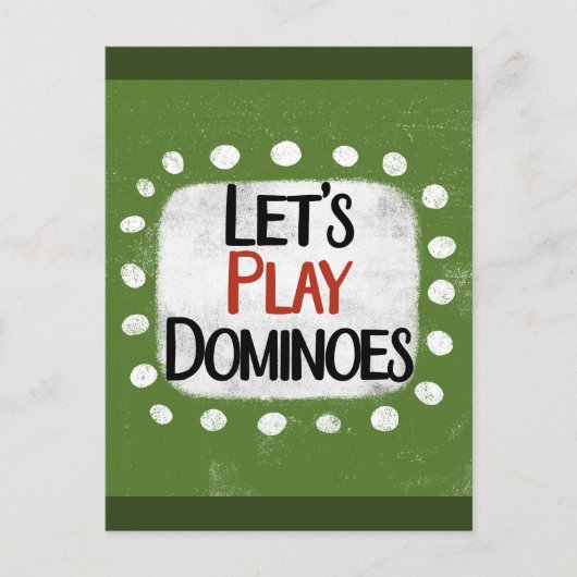 Spielen wir Dominoes Postcard Postkarte (Vorderseite)
