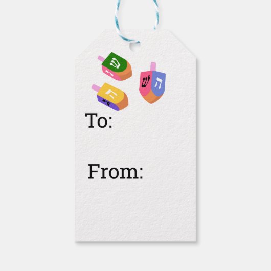 Spielen wir Dreidel Geschenkanhänger (Rückseite)