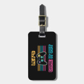 Spielen wir es aus - Retro-Stil Gepäckanhänger (Vorderseite vertikal)