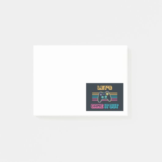 Spielen wir es aus - Retro-Stil Post-it Klebezettel (Vorderseite)