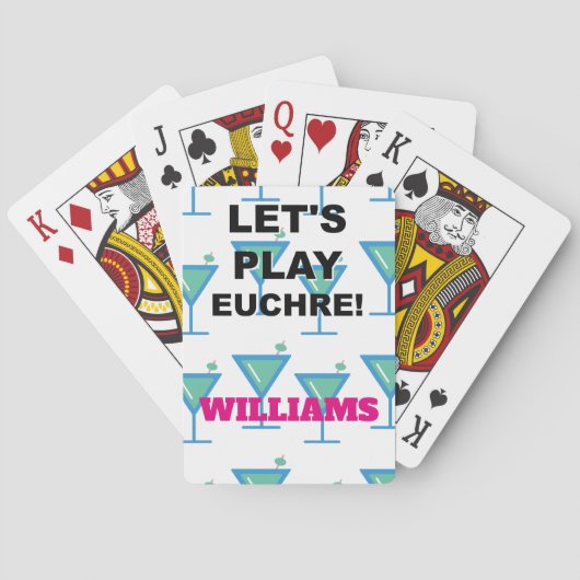 Spielen wir Euchre! Martini Design Spielkarten (Rückseite)