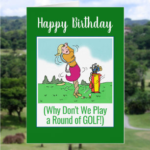 Spielen wir Golf! Happy Birthday Female Golfer