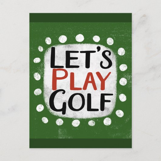 Spielen wir Golf Postcard Postkarte (Vorderseite)