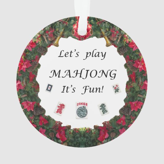 Spielen wir MahJong, es ist Spaß im Kranz Ornament (Rückseite)