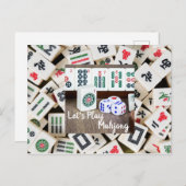 Spielen wir Mahjong Postkarte (Vorne/Hinten)