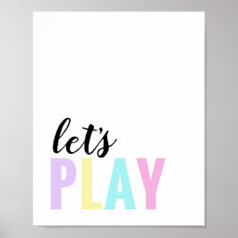 Spielen wir Playroom Pastel Rainbow Poster