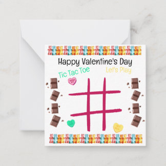 Spielen wir Tic Tac Toe Valentine Mitteilungskarte