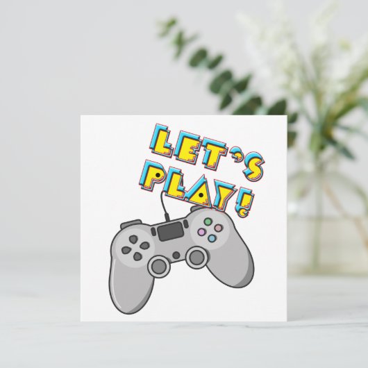 Spielen wir Videospiele Einladung (Stehend Vorderseite)