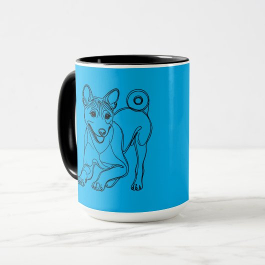 Spielend Basenji Dog Sighthound Tasse (Vorderseite Links)