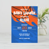 Spielend Basketballfeuer Grafitti Babydusche Einladung (Stehend Vorderseite)