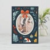 Spielend dekorative Aquarellbilder Feiertagskarte (Stehend Vorderseite)