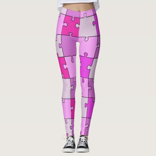 Spielend Jigsaw Puzzle Pink Tones Leggings (Vorderseite)