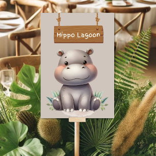 Spielend Jungle Safari Hippo Lagoon Tafelschild Tischnummer
