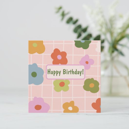 Spielend kariert mit Gänseblümchen (Stehend Vorderseite)