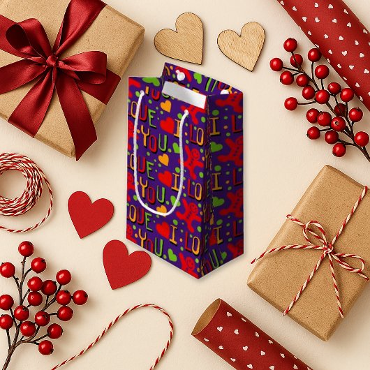 Spielend Lila farbig I Liebe You Kleine Geschenktüte