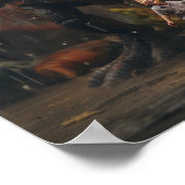 Spielend majestätisch: Riesendinosaurier und Klein Poster (Ecke)