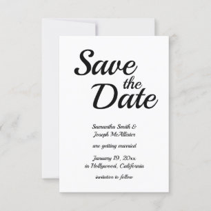 Spielend Moderner Schriftart Schwarz und Weiß Einladung