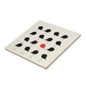 Spielend Modernes Schwarzes Rotes Vogelmuster Mono Fliese (Seite)