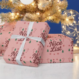Spielend "Nice List" Weihnachtstypografie Soft Pin Geschenkpapier