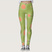 Spielend Retro große Moleküle Universum Pfirsichgr Leggings (Vorderseite)