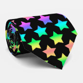 Spielend Schwarz mit Pastel Ombre Stars Krawatte (Gerollt)