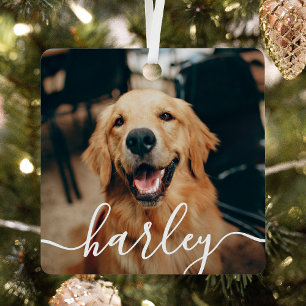 Spielend Script Pet Foto Weihnachten Ornament Aus Metall