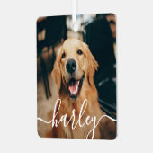 Spielend Script Pet Foto Weihnachten Ornament Aus Metall (Vorderseite links)