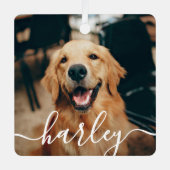 Spielend Script Pet Foto Weihnachten Ornament Aus Metall (Vorderseite)