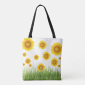 Spielend Sonnenblumenmuster Tasche (Rückseite)