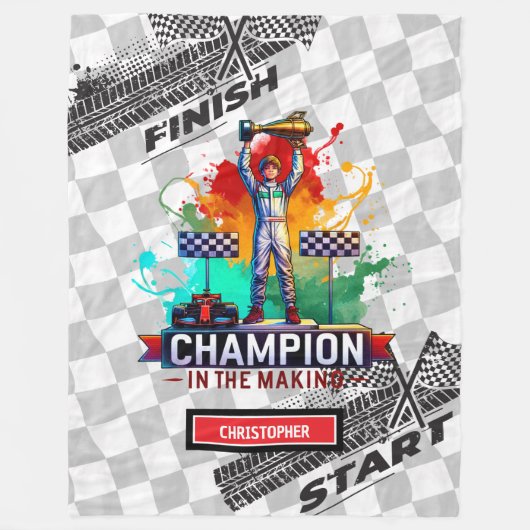 Spielend Sport Auto Blanket Formel 1 Boy Geschenk Fleecedecke (Vorderseite)